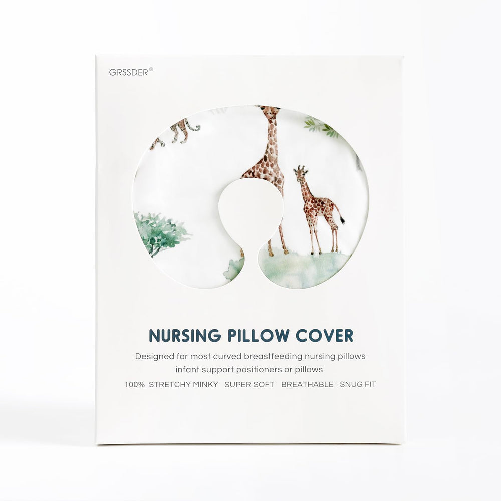 GRSSDER Savannah floral-pattern pillow cover adds stylish nursery appeal