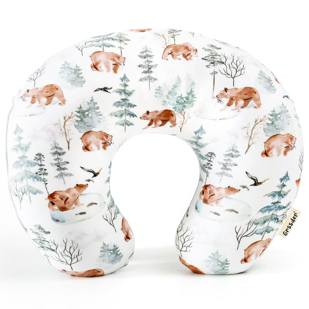 GRSSDER nursing pillow cover close-up shows ultra-soft, breathable minky fabric for baby comfort