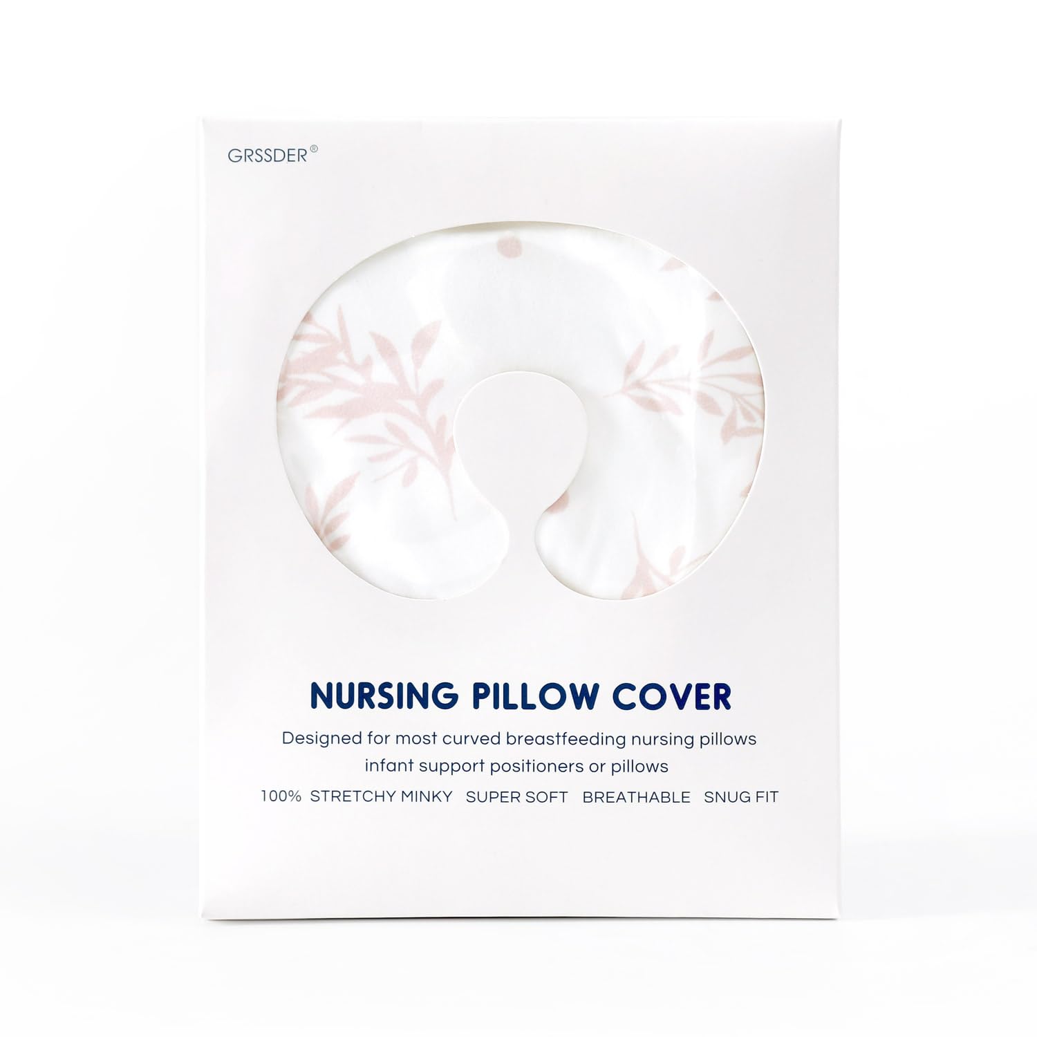 GRSSDER nursing pillow cover soft minky fabric delivers plush touch for baby during nursing.