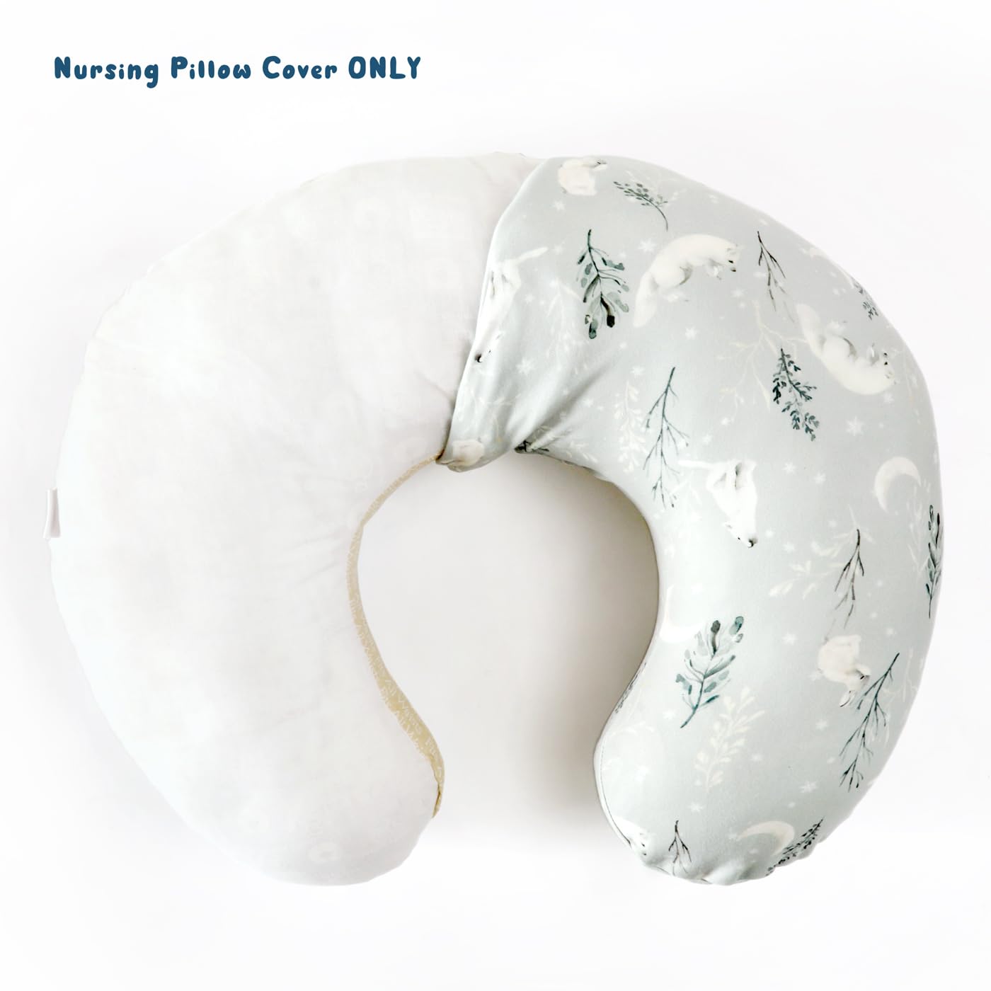 GRSSDER nursing cover with stretchy knit lining fits most curved pillows securely.