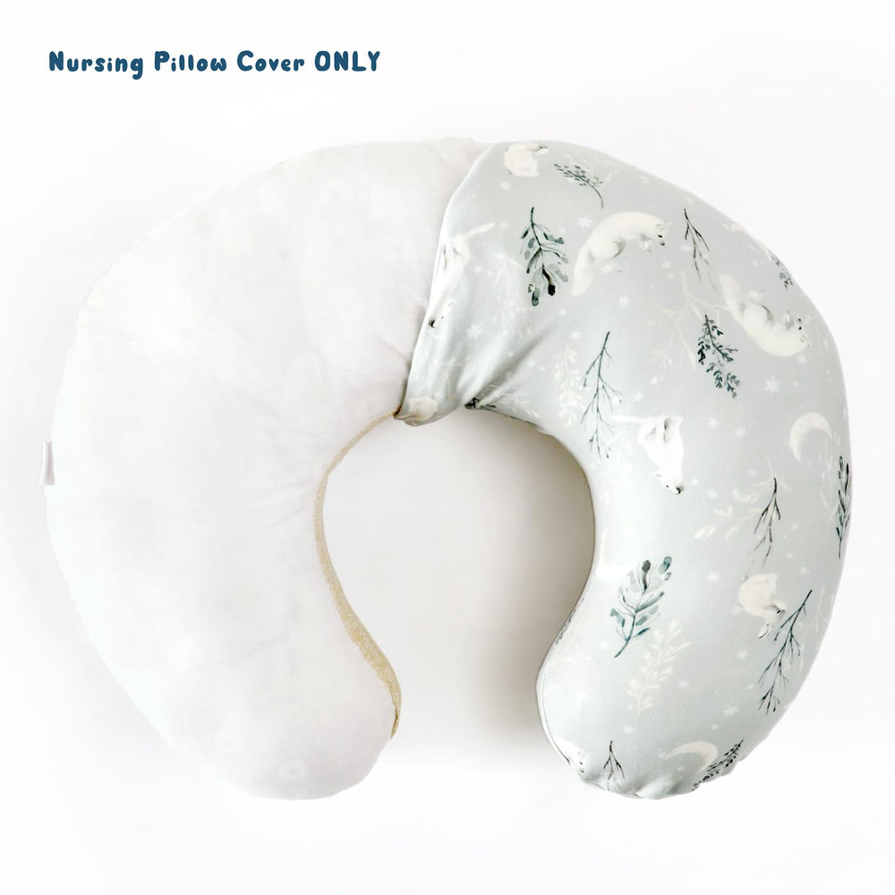 GRSSDER nursing cover with stretchy knit lining fits most curved pillows securely.