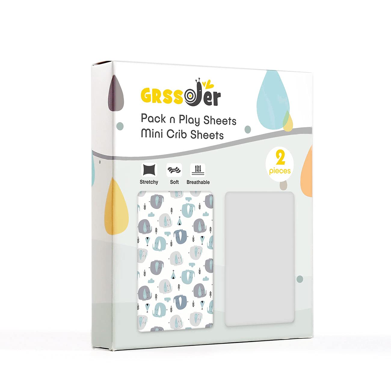 GRSSDER pack n play sheets 2-pack in soft feel ideal for quick changes.