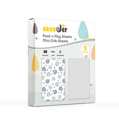 GRSSDER pack n play sheets 2-pack in soft feel ideal for quick changes.
