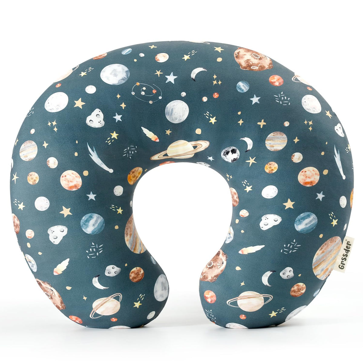 GRSSDER forest-pattern nursing pillow cover closeup showing vibrant print and cozy texture for nursing