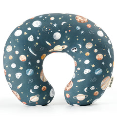 GRSSDER forest-pattern nursing pillow cover closeup showing vibrant print and cozy texture for nursing