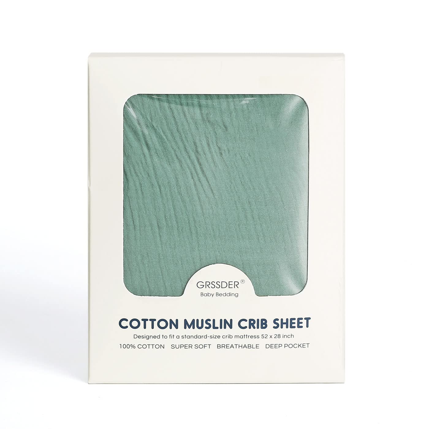 GRSSDER unisex Roman Green crib sheet in a stylish baby room setup