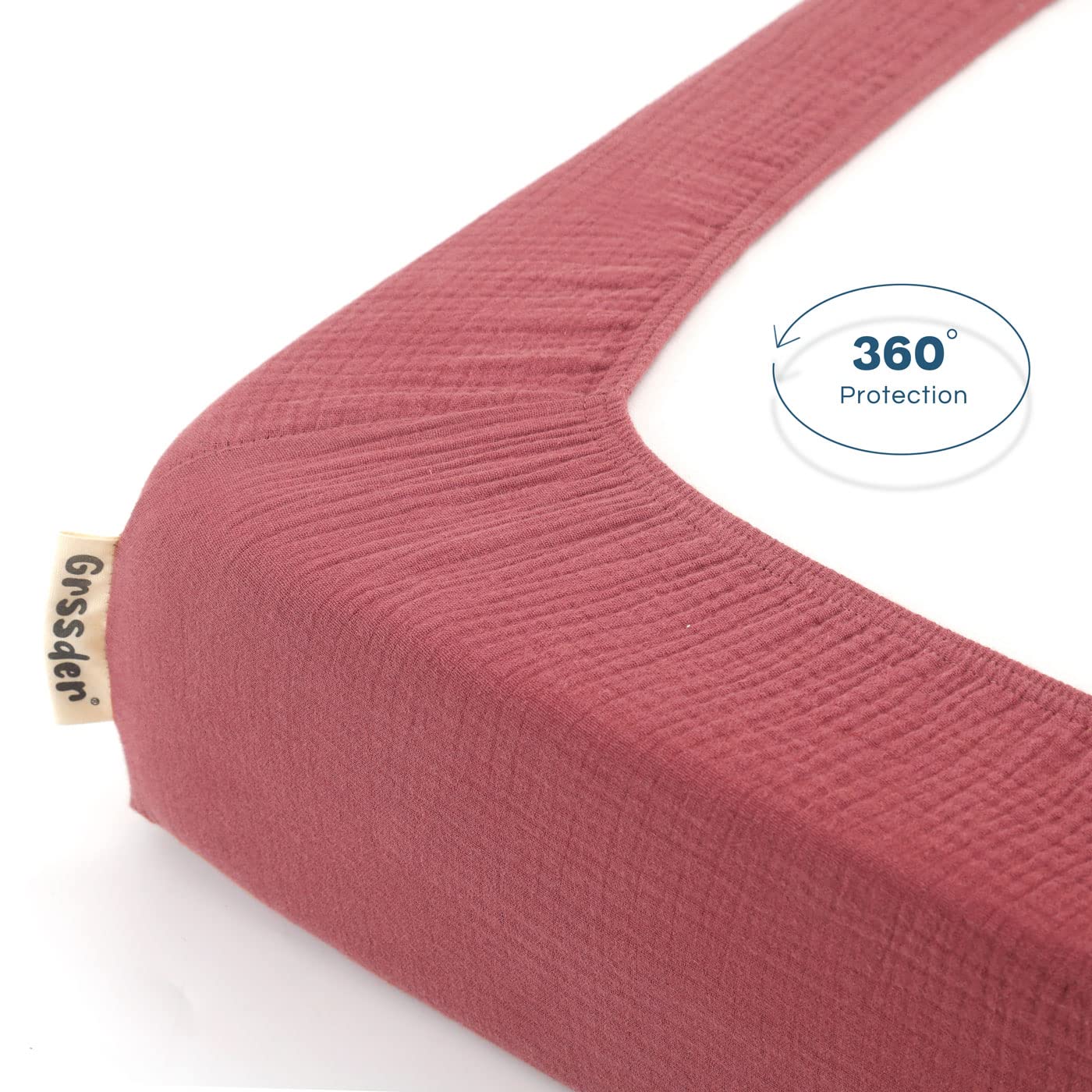 GRSSDER safe snug-fit bedding provides a calm sleep space with four-side elastic.