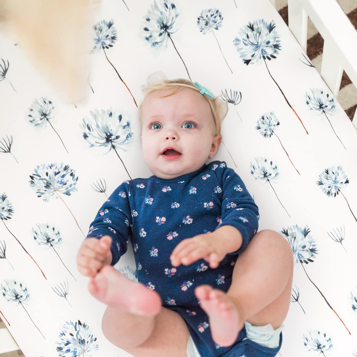 GRSSDER Stretch crib sheet 2-pack shown for coordinated nursery bedding.