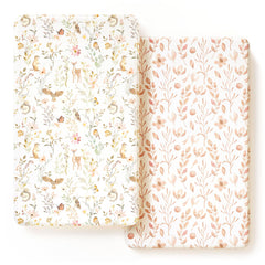 GRSSDER Stretch crib sheet closeup shows soft jersey knit fabric for breathable nightly comfort.