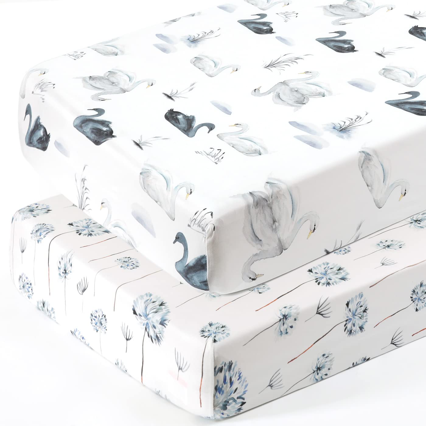 GRSSDER Stretch crib sheet Dandelion pattern enhances nursery with cozy style.