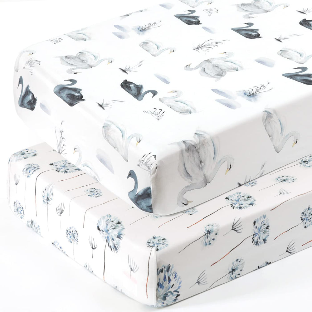 GRSSDER Stretch crib sheet Dandelion pattern enhances nursery with cozy style.
