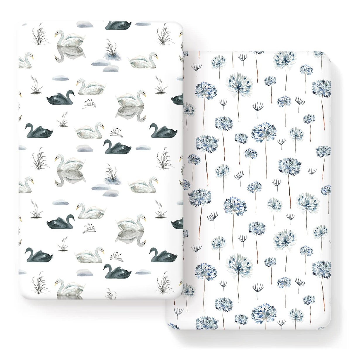 GRSSDER Stretch crib sheet Swan pattern offers ultra-soft comfort for peaceful naps.