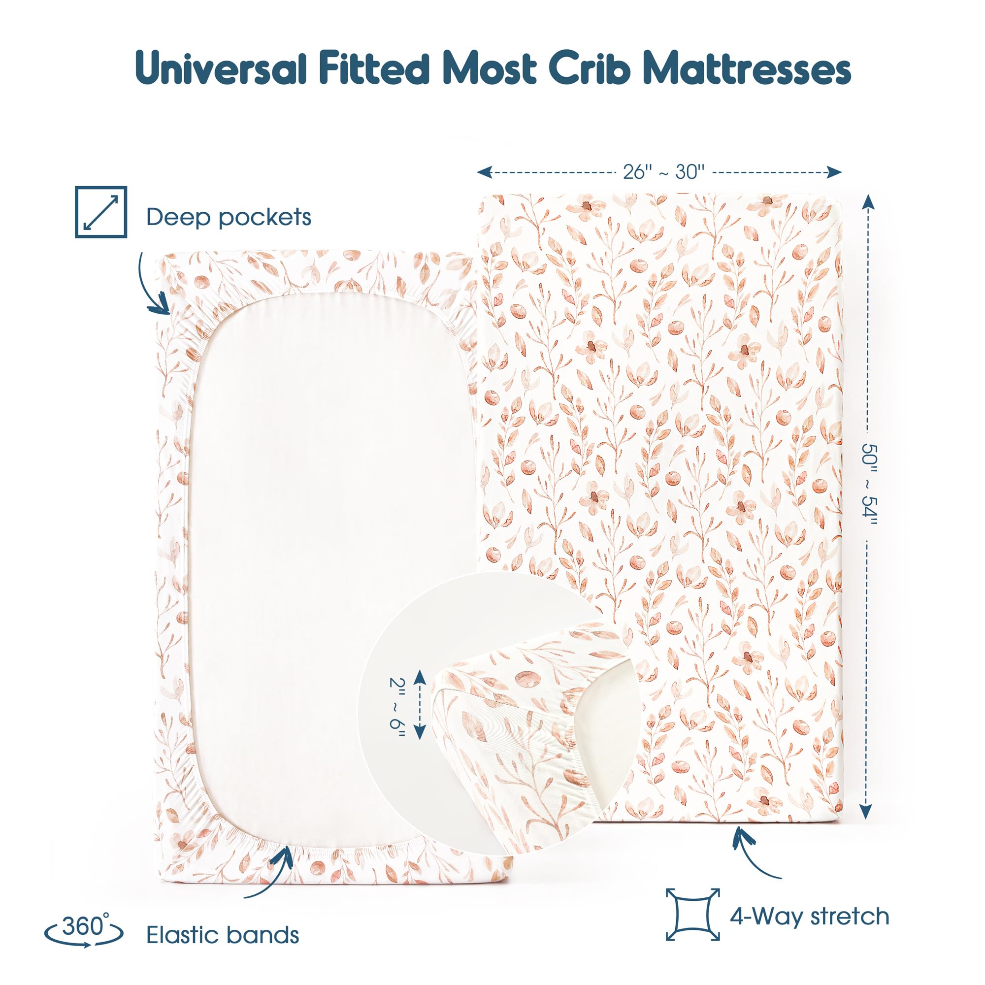 GRSSDER Stretch crib sheets pack image conveys two-pattern design ideal for gifting.