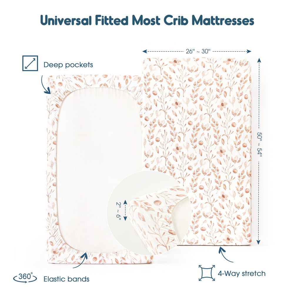 GRSSDER Stretch crib sheets pack image conveys two-pattern design ideal for gifting.