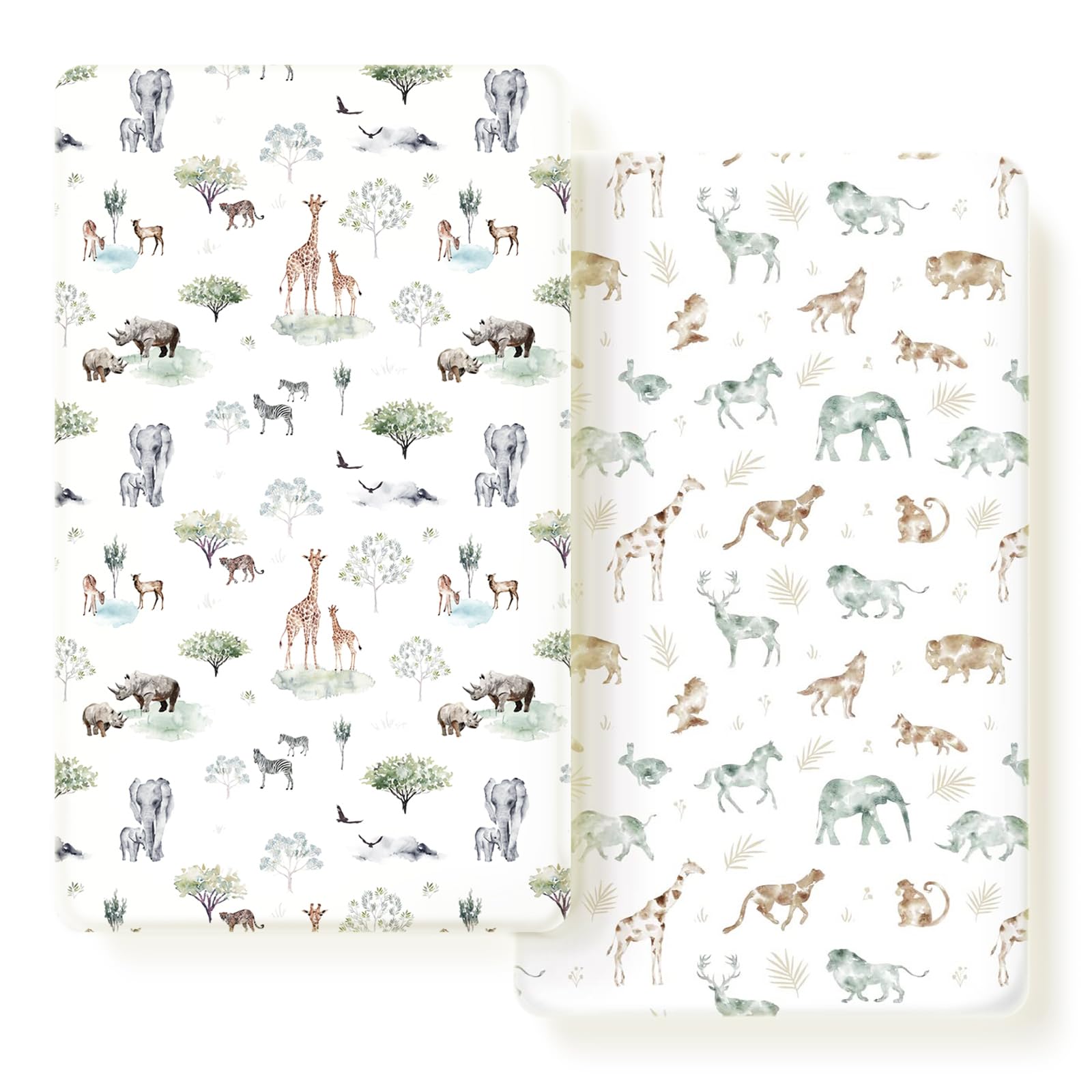 GRSSDER stretch crib sheets show universal-fit design for secure mattress fit.