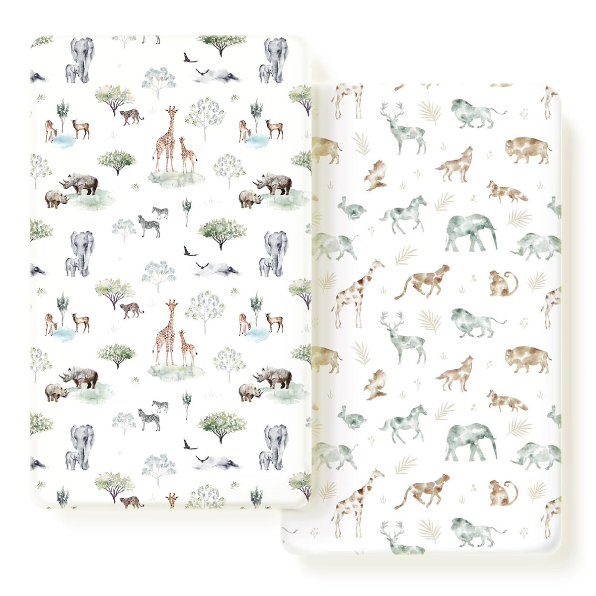 GRSSDER stretch crib sheets show universal-fit design for secure mattress fit.