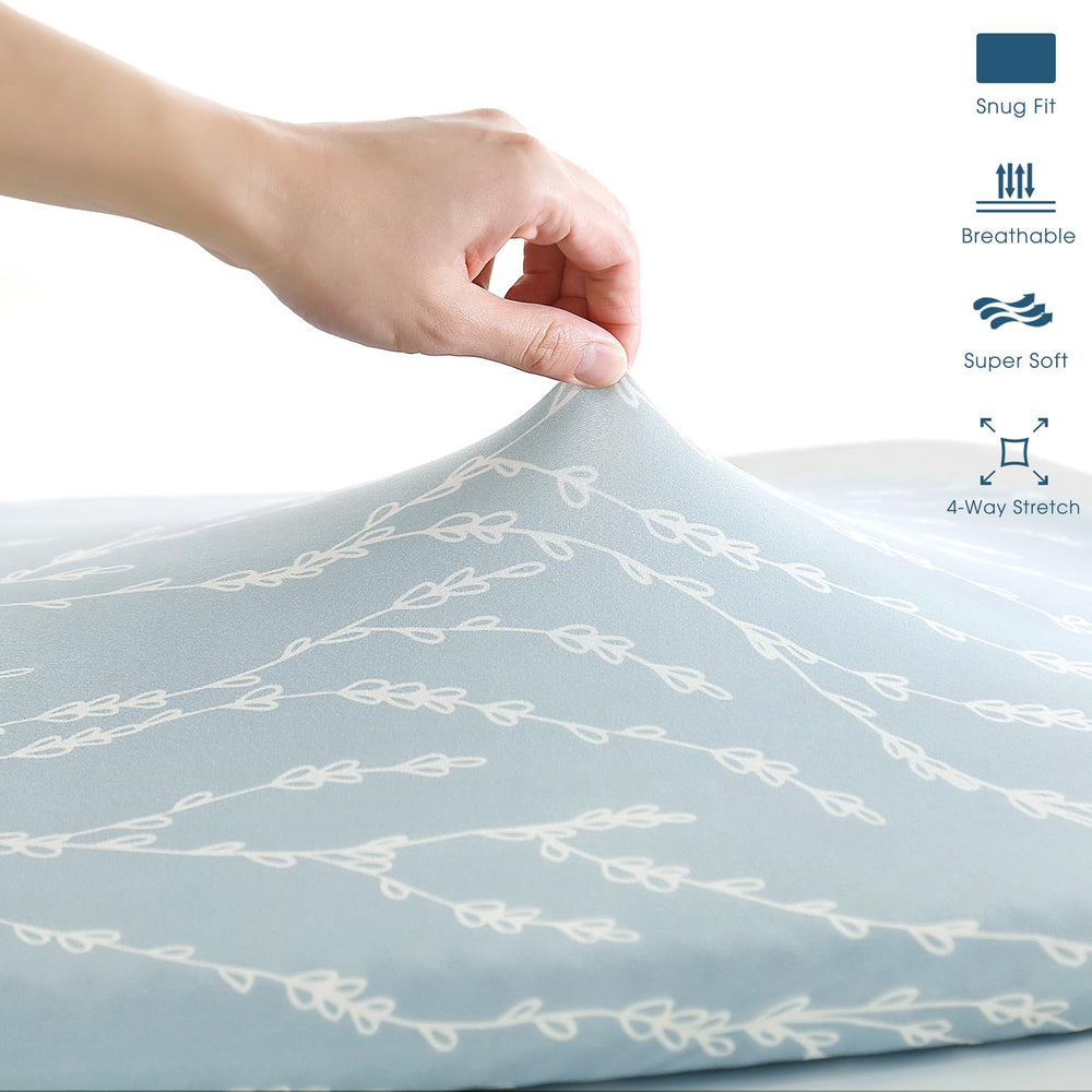 GRSSDER secure-fit image confirms compatibility with oval, round, and rectangle bassinet mattresses.