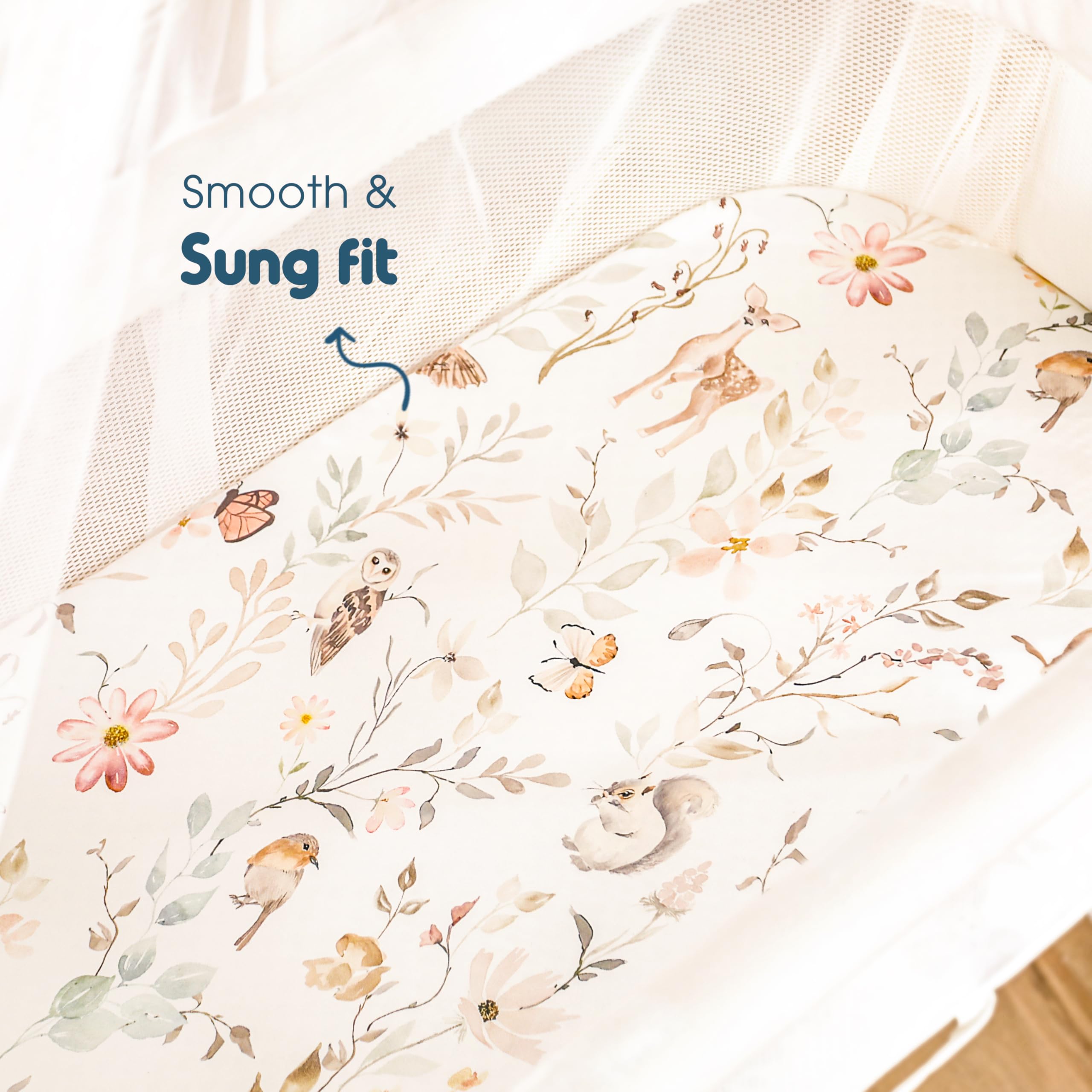 GRSSDER 4-way stretch fabric shown for universal bassinet compatibility