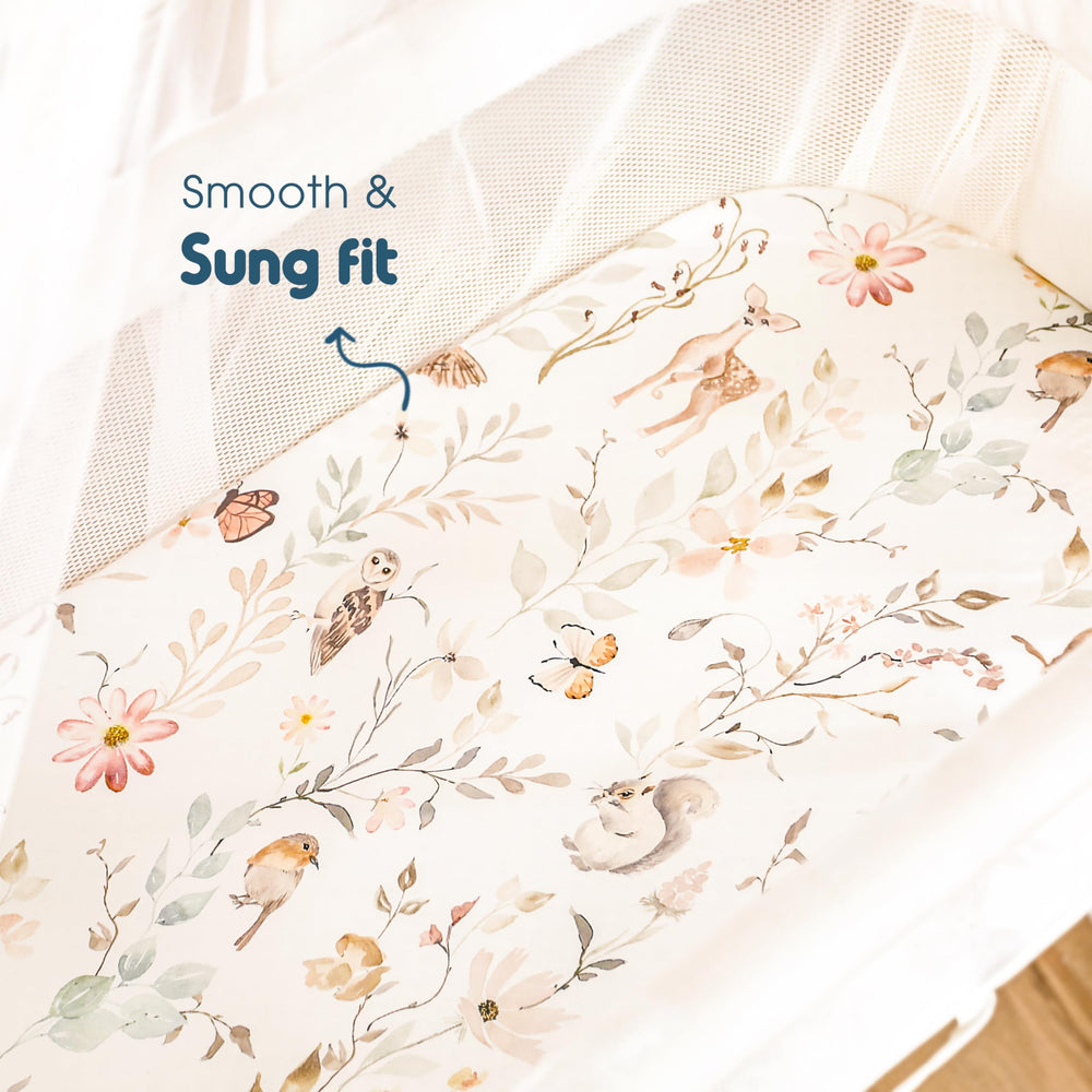 GRSSDER 4-way stretch fabric shown for universal bassinet compatibility