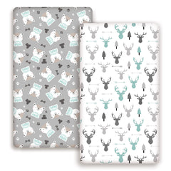 GRSSDER stretchy crib sheets two-pack shown in front view with a soft, snug fit.
