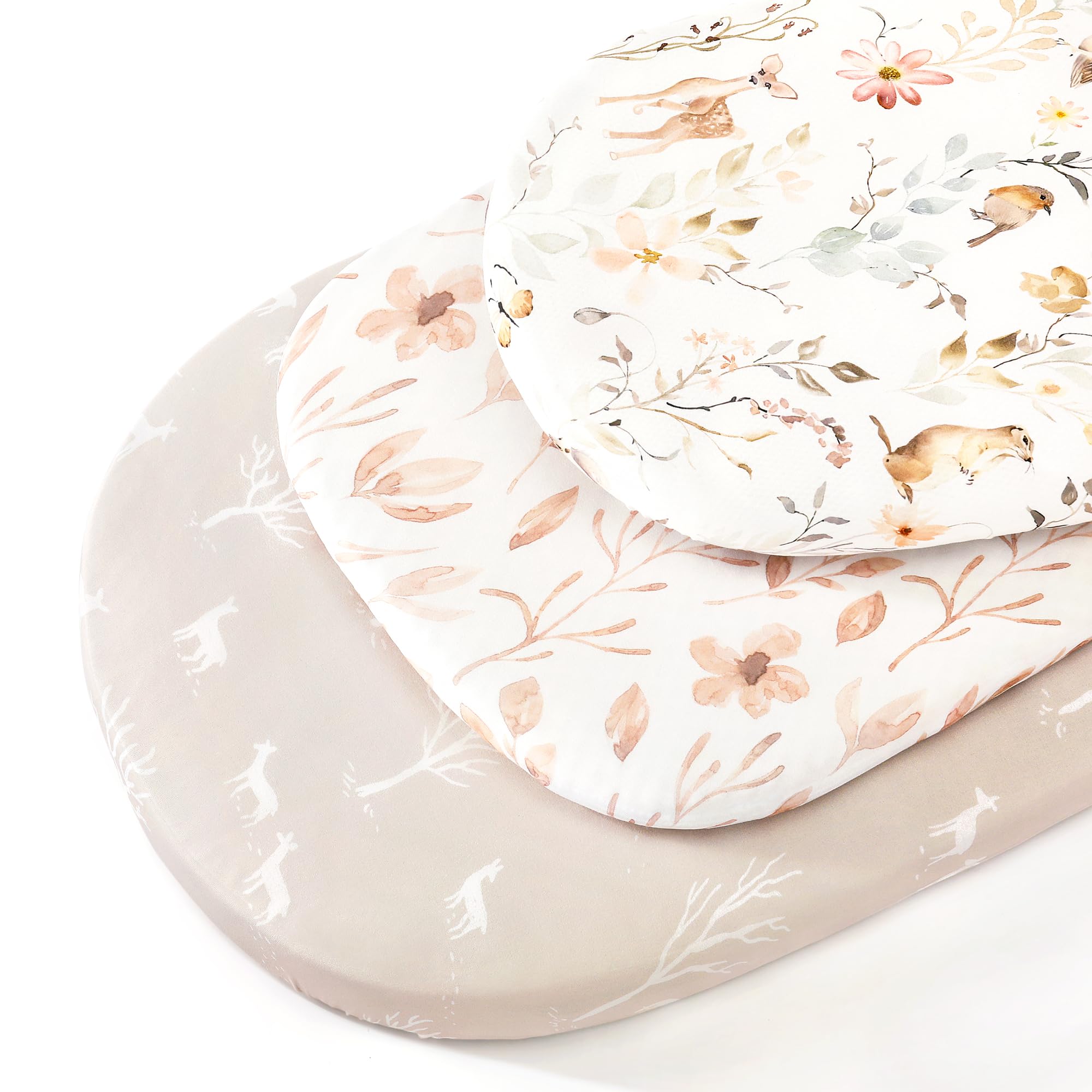 GRSSDER stretchy soft bassinet sheet closeup highlighting breathable jersey knit