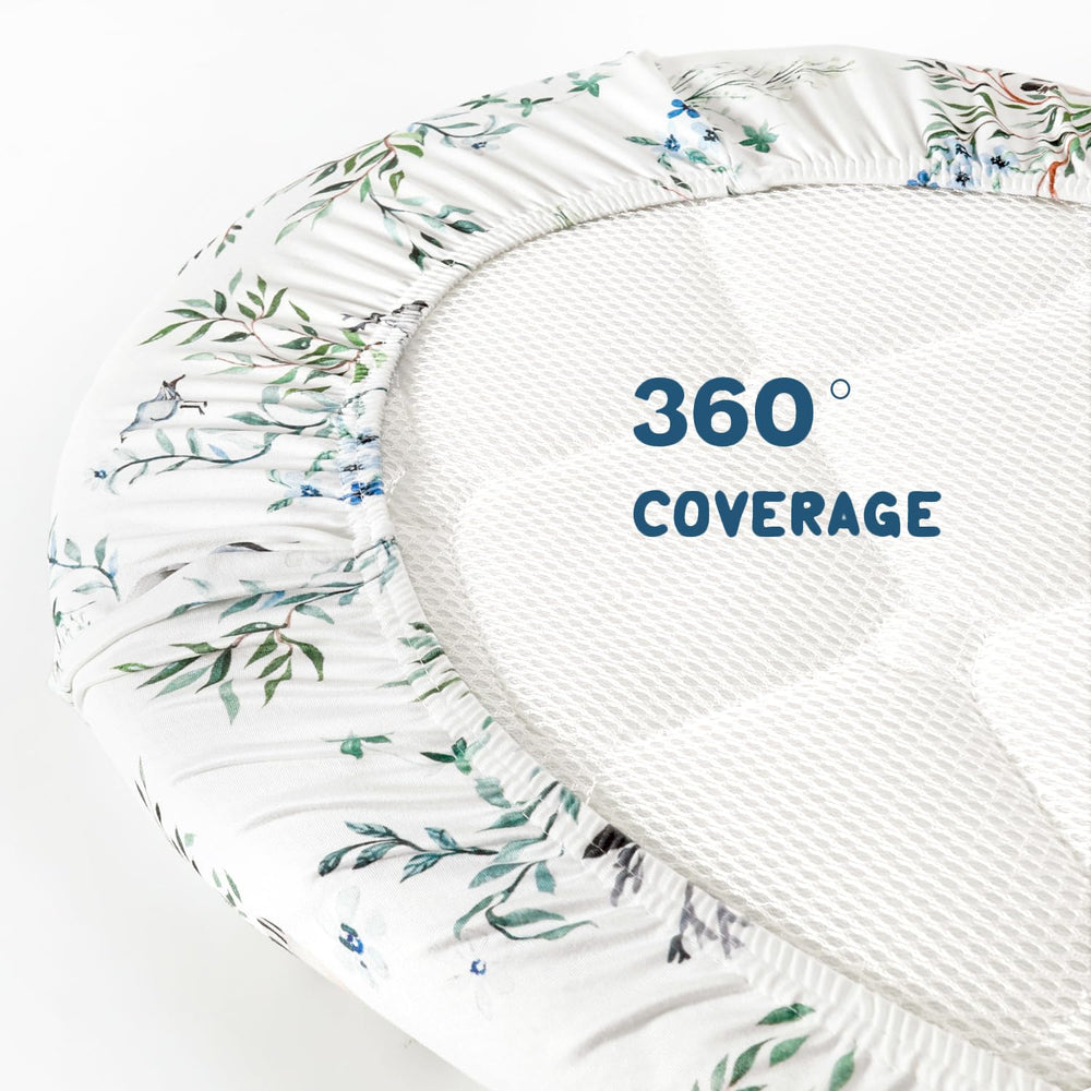 GRSSDER stylish print bassinet sheets add a gentle touch to nurseries.