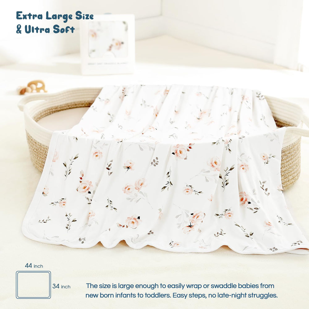 GRSSDER double-layer swaddle blanket 34x44; versatile swaddle or quilt.
