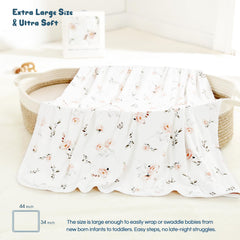 GRSSDER double-layer swaddle blanket 34x44; versatile swaddle or quilt.