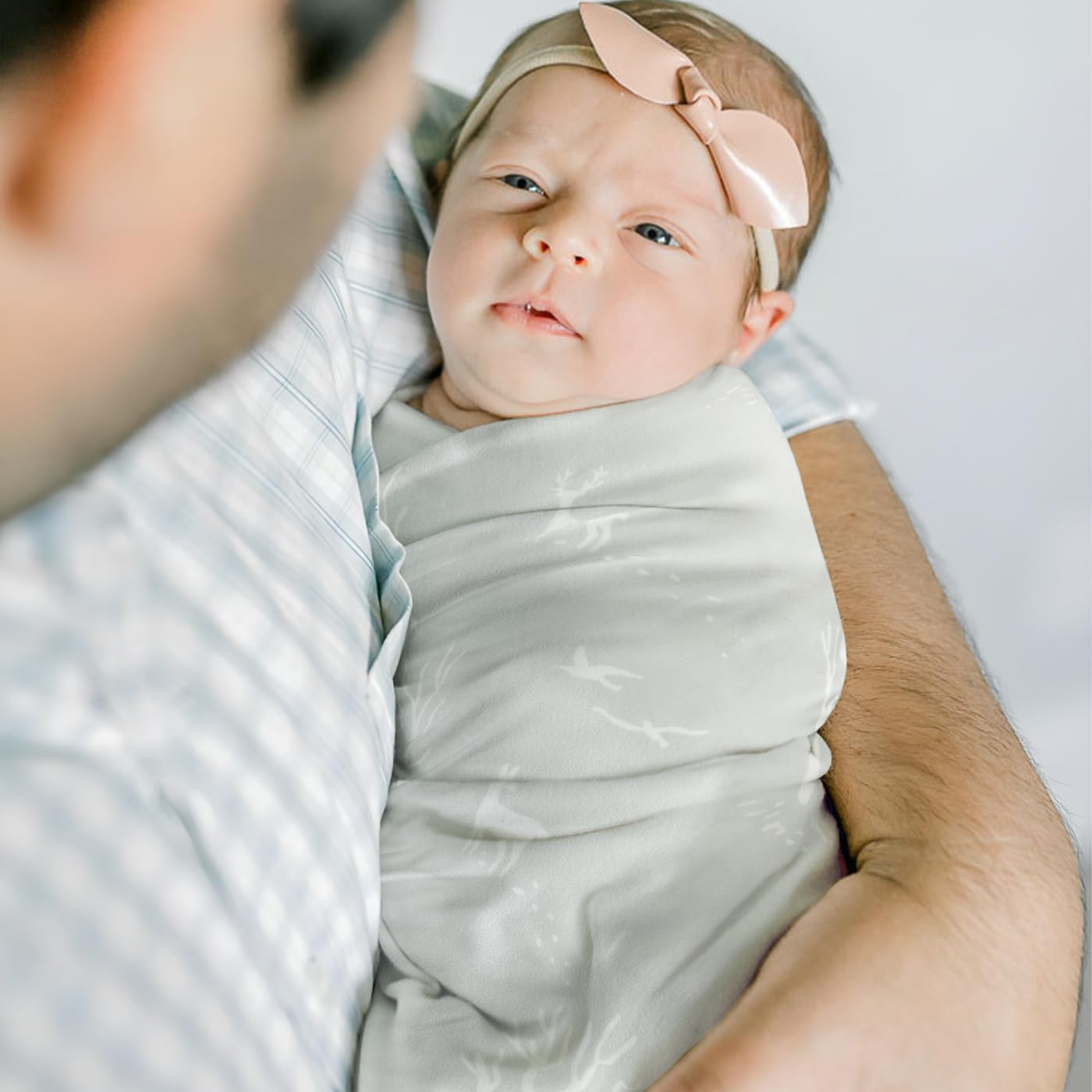 GRSSDER swaddle blanket 34x44 flat lay highlighting versatile use.