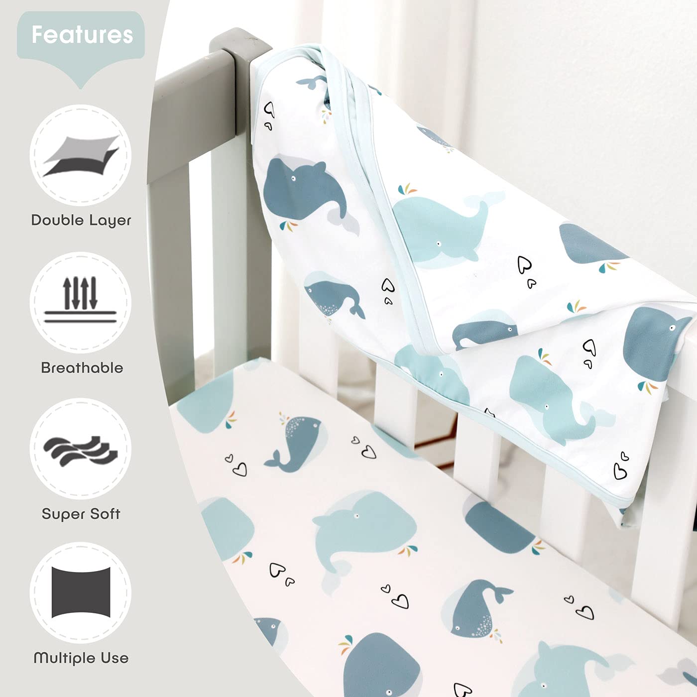 GRSSDER swaddle blanket 34x44 in use for cozy swaddling