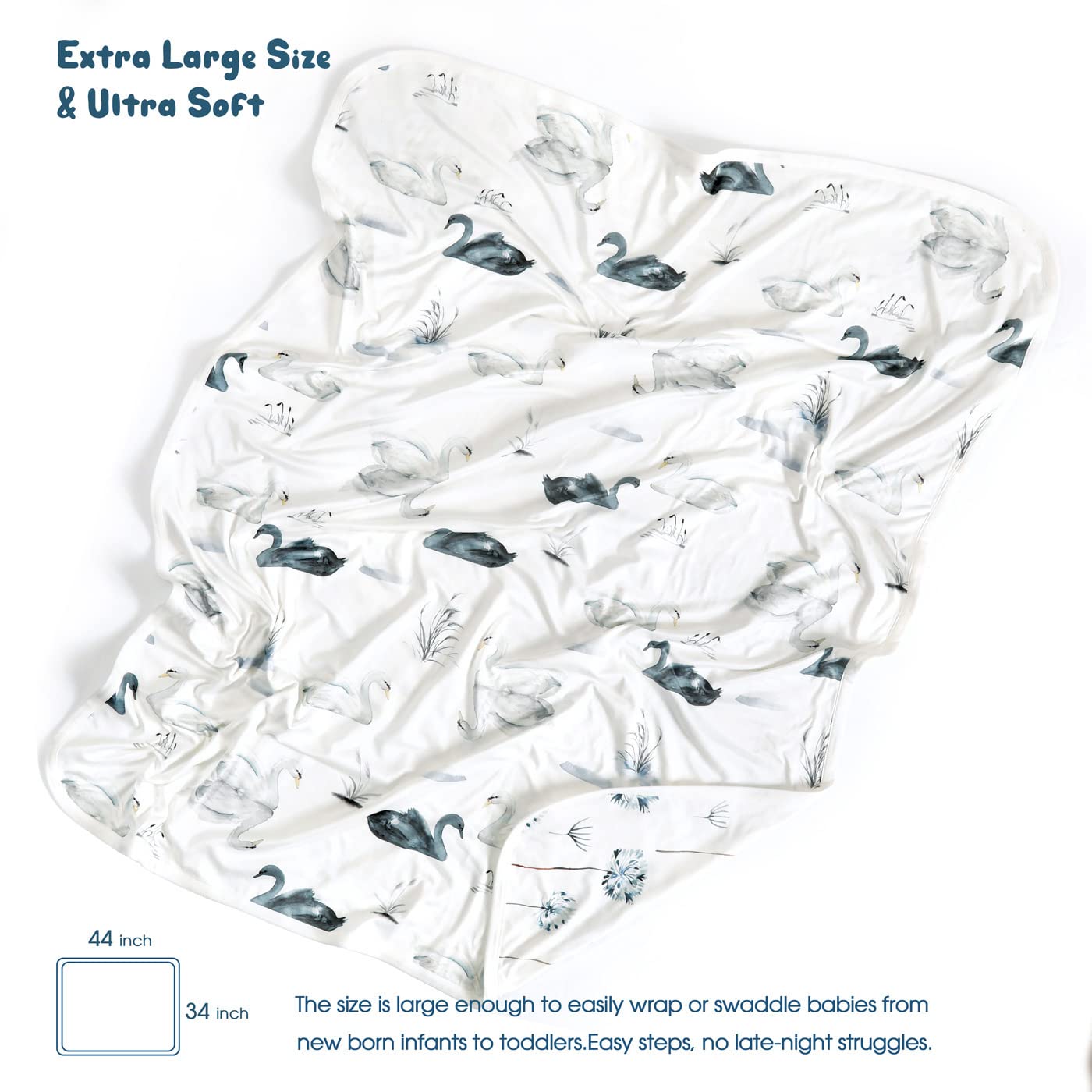 GRSSDER swaddle blanket double layer close-up shows breathable warmth.