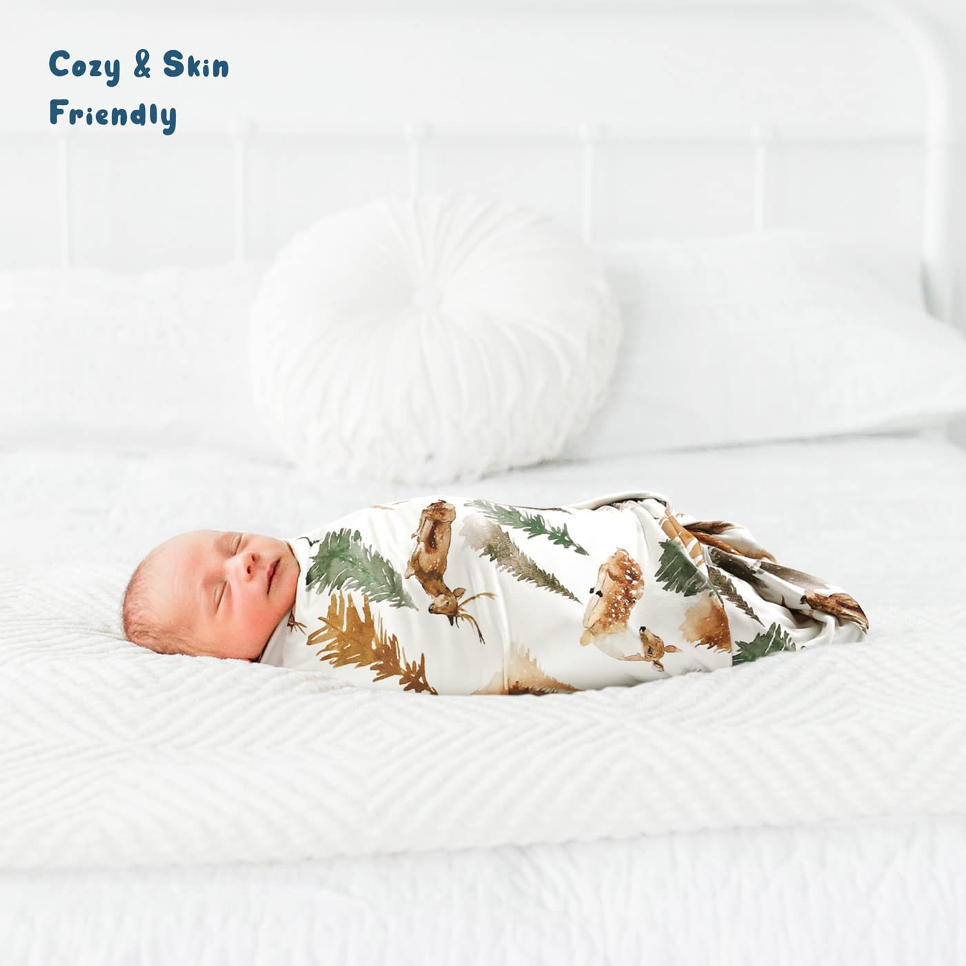 GRSSDER swaddle blanket double-layer fabric provides all-season warmth and softness.