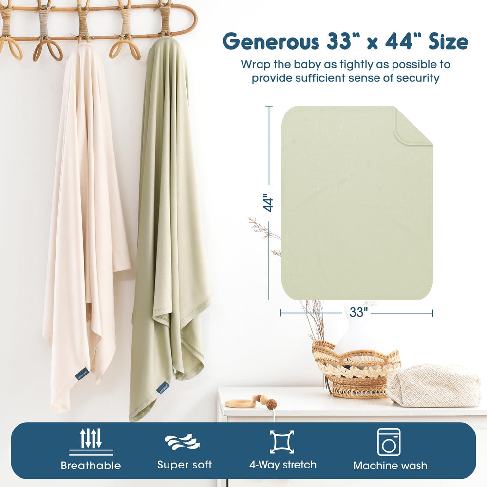 GRSSDER swaddle blanket stretchy jersey-knit supports secure cocoon swaddling and easy handling.