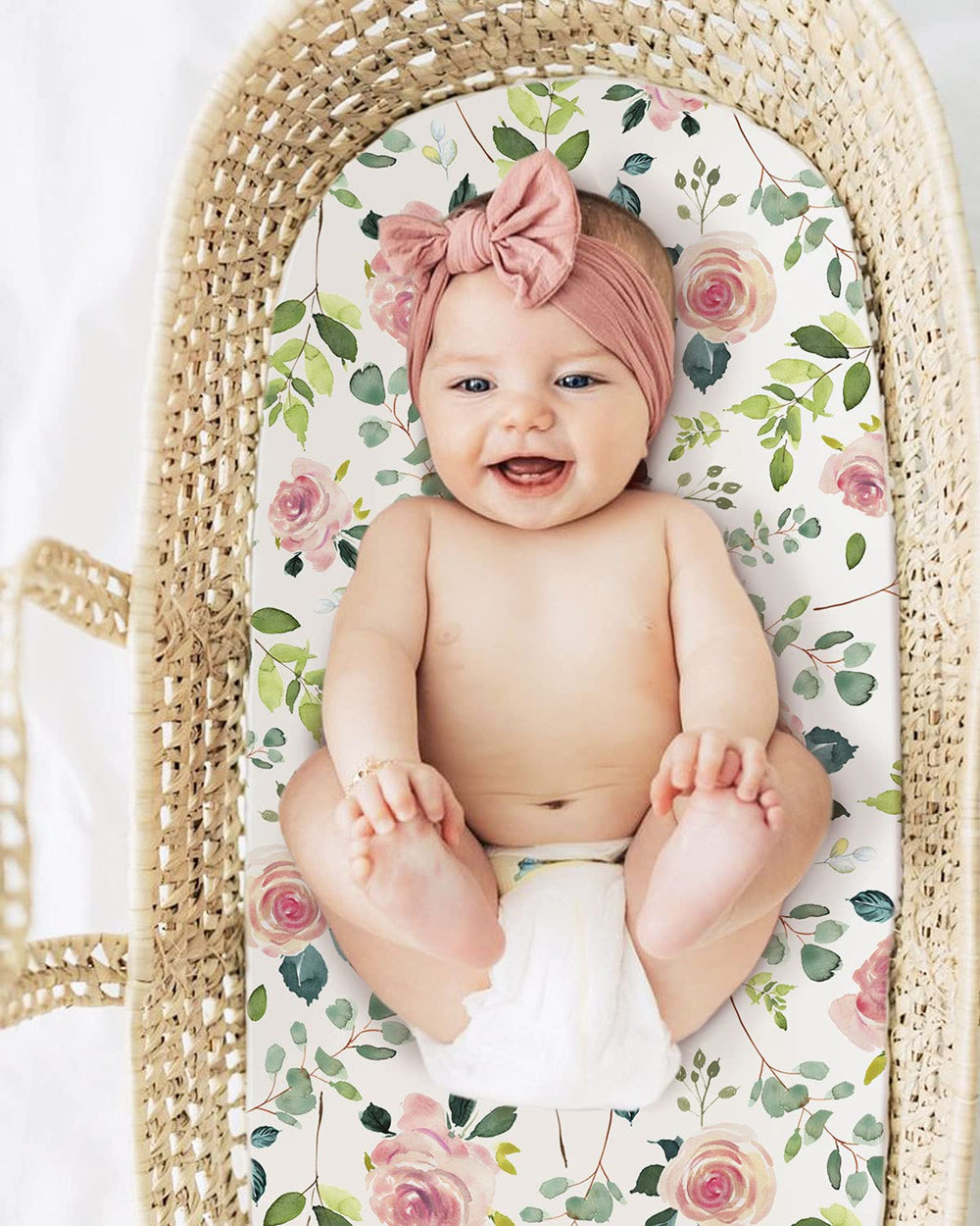 GRSSDER universal fit sheet covers rectangle to hourglass bassinet shapes.