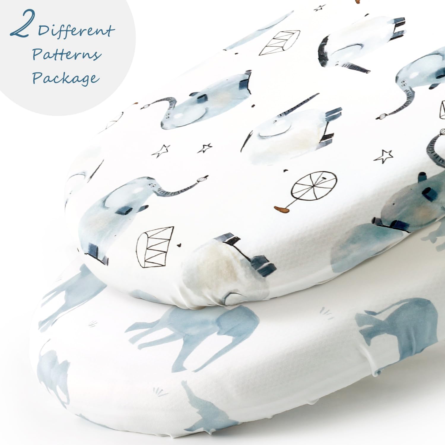 GRSSDER universal-fit bassinet sheet showing 32x16x5 inches for versatile use.