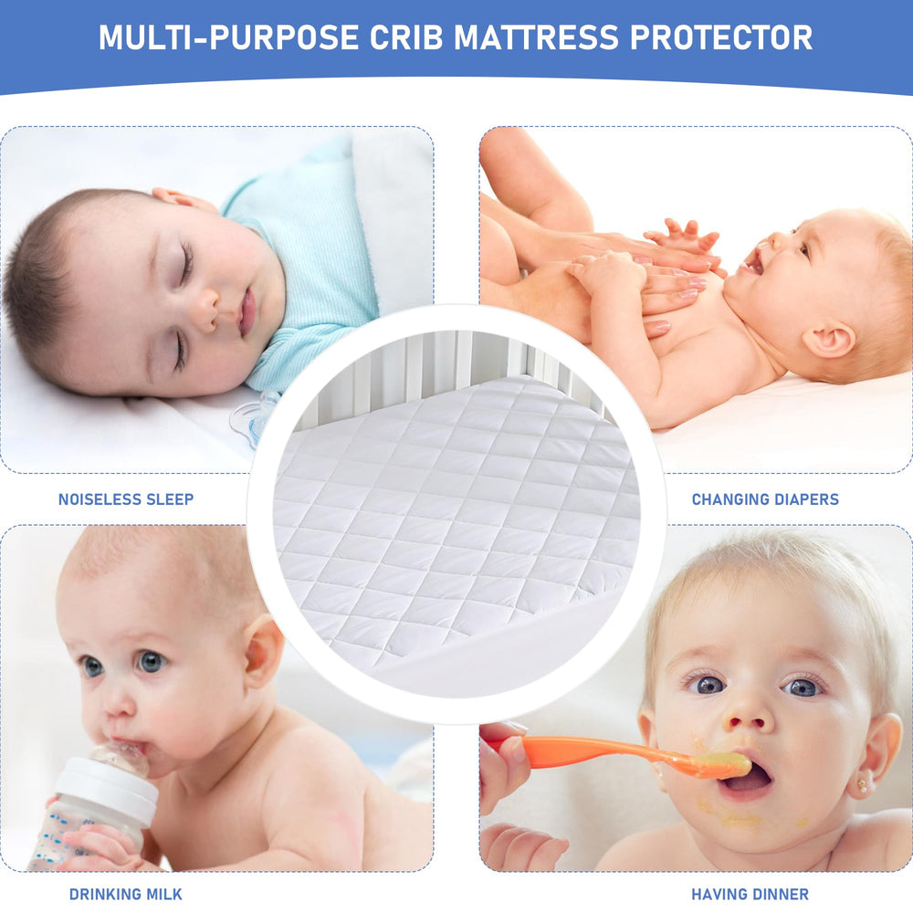 GRT stretchable knitted skirt demonstrates secure fit on standard cribs
