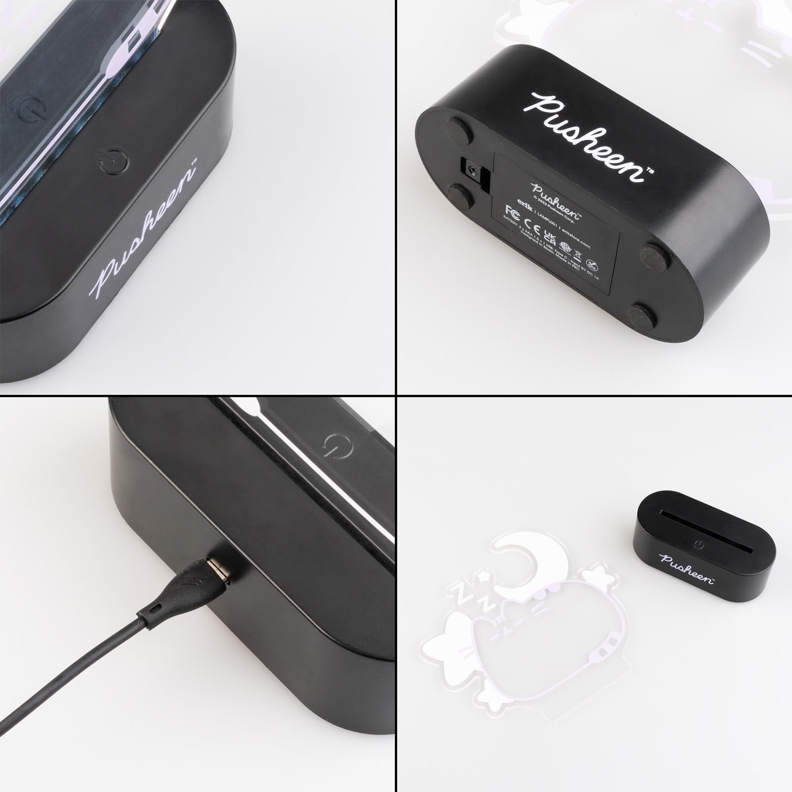 Grupo Erik Pusheen lamp battery compartment, accepts AAA batteries.