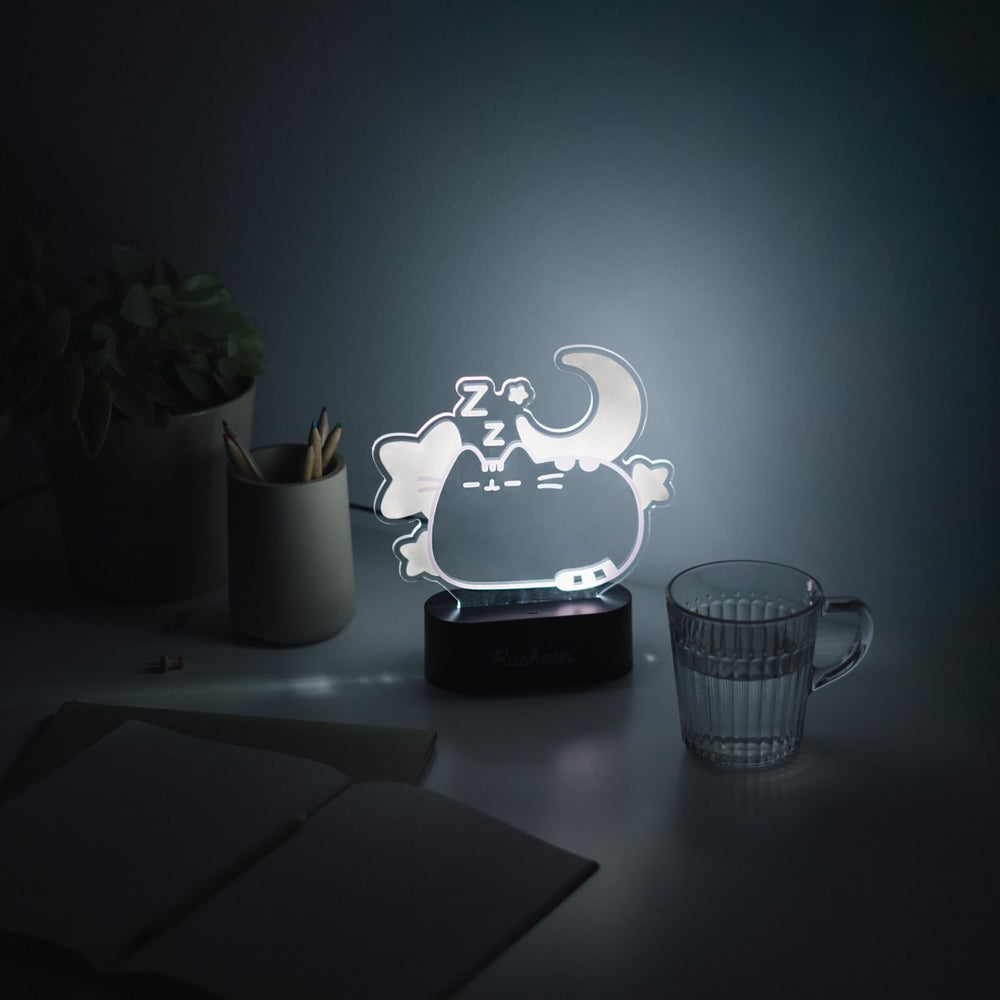 Grupo Erik Pusheen lamp night light glowing softly for bedtime.