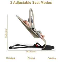 Gryvoth portable baby bouncer seat bounce mode responding to baby movements for motor skills.