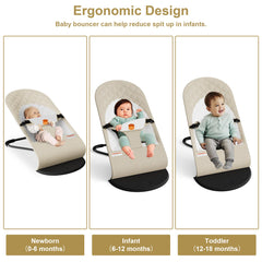 Gryvoth portable baby bouncer seat rock mode in gentle swaying for calming moments.