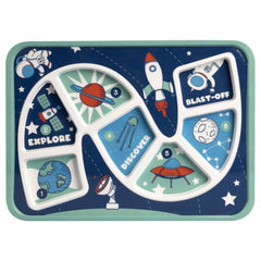 GSM Brands Kids Dinner Plate Space-Themed Astronaut hero helps make meals engaging and mess-free