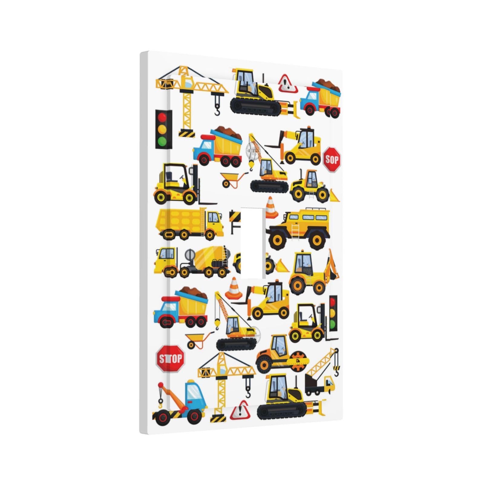 GSRLOD 1-gang switch cover with construction trucks for durable coverage