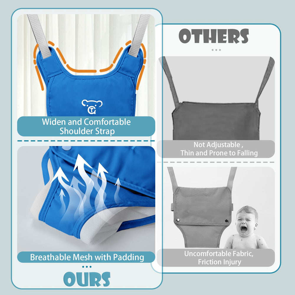G TALECO GEAR adjustable shoulder straps ensure secure, comfortable fit for baby.