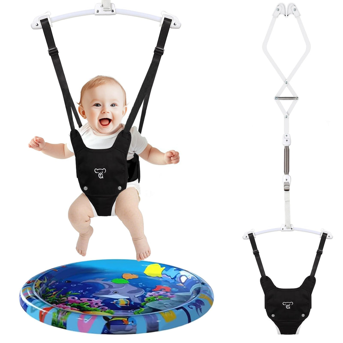 G TALECO GEAR baby doorway jumper frame—easy indoor setup for small spaces.