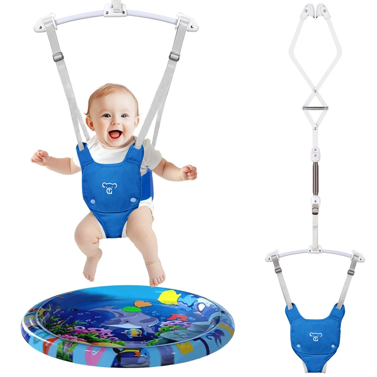 G TALECO GEAR baby doorway jumper setup shows sturdy frame and easy assembly.