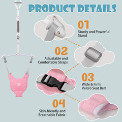G TaleCo Gear baby jumper doorway shows adjustable height for growing babies.