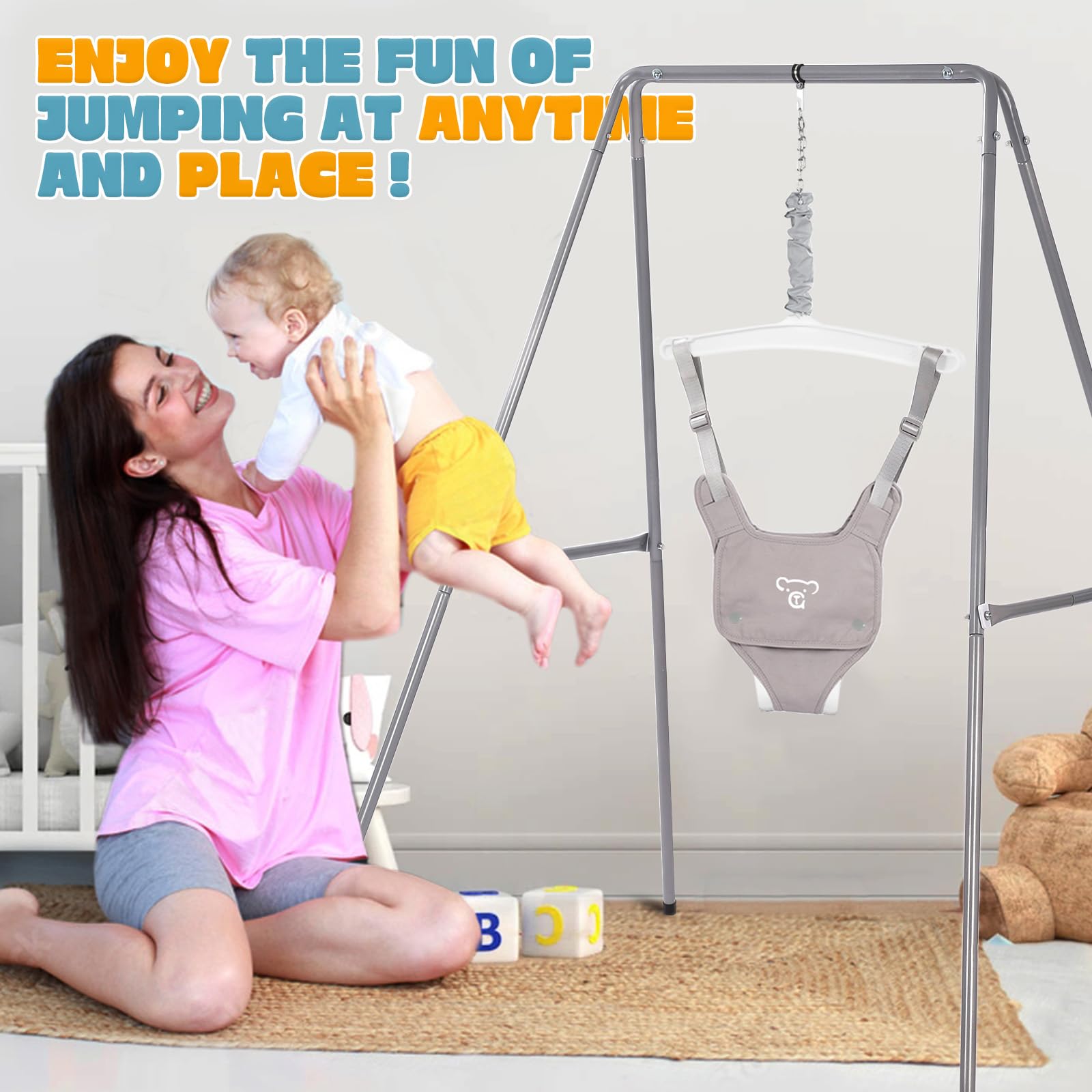 G TALECO GEAR baby jumper indoor use demonstrates versatile play areas