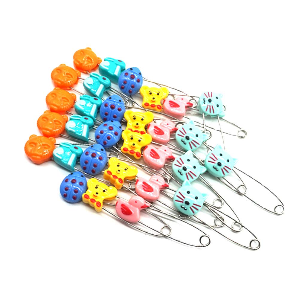 GTONEE stainless steel baby safety pins 2.1 inch length for durable napkin and diaper-fold closures