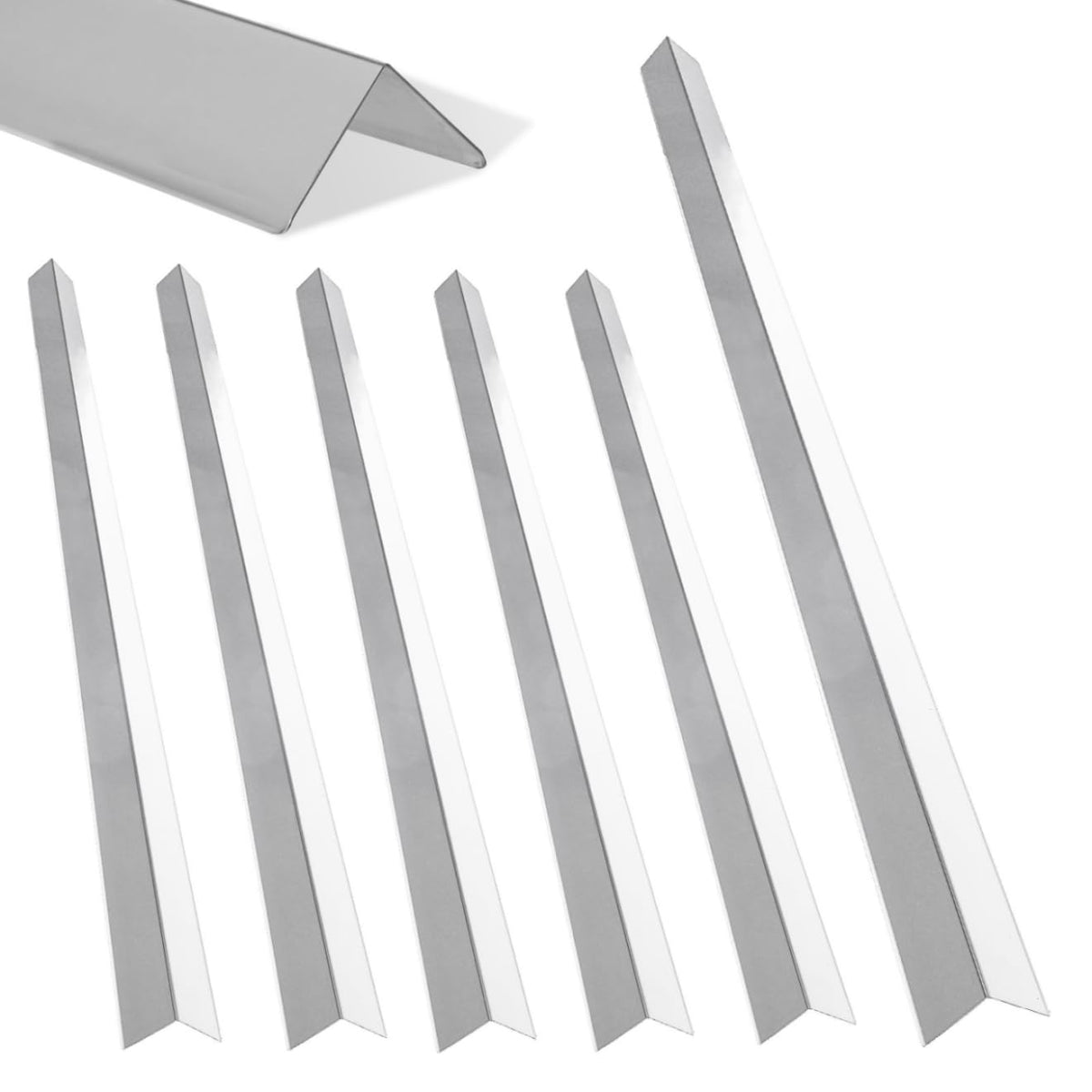 GuangzhuBS 6-piece corner guards front view showing durable stainless steel protection