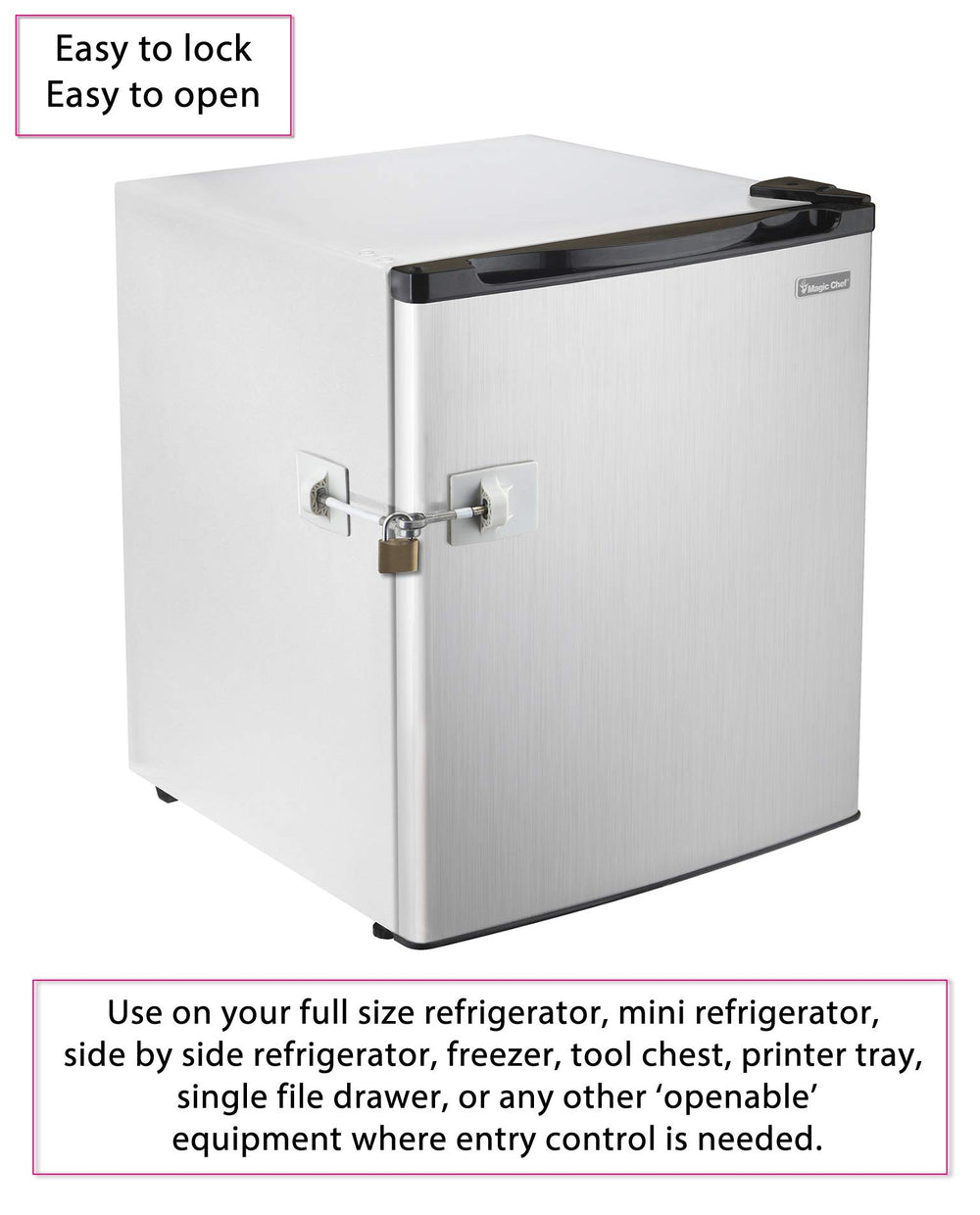 Guardianite 2-pack fridge lock no-drill installation demonstrates easy setup.